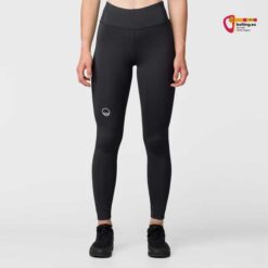 Schwarze Wild Country Session 2 Leggins Damen von vorne vor weißem Hintergrund.