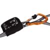 Schwarzer Bandfalldämpfer des Camp Kinetic Klettersteigset mit orangen Rastkarabiner.