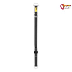 Schwarzes Petzl Connexion Vario Anschlagmittel vertikal auf weißem Hintergrund.